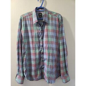 Au Noir Long Sleeves Shirt Size 4 Squared Pattern Pre-Owned